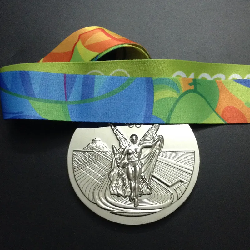 2-2 Full set of  Rio 2016 Olympic badge gold silver bronze medal Championship award badge with belt coin