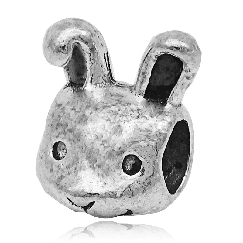 45 стильных европейских серебряных сплавов бусинки с большими отверстиями подходят к оригиналу Pandora талисманы Браслет безделушка ювелирные изделия для женщин - Цвет: rabbit