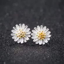 Shuangshuo Novo Crisântemo Do Vintage Brincos Do Parafuso Prisioneiro para a Mulher Brincos Moda Set Jóias Planta Flor do Sol Brincos brincos S166
