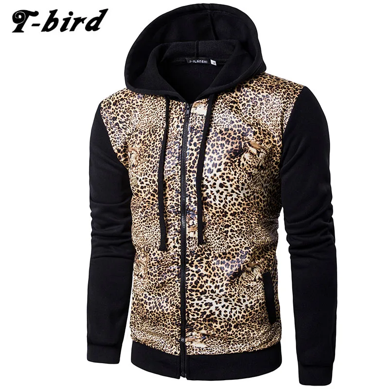 Hoodies Men 2017 Brand Male Long Sleeve Hoodie Leopard Tiger Skin Sweatshirt Mens Cardigan Moletom Masculino
