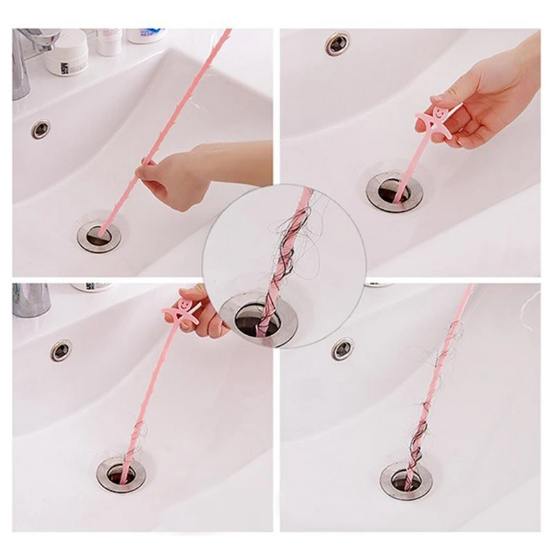

1pc Toilet Drain Cleaning Hook Bathroom Kitchen Useful Tool Unclog Sink Tub Scourer Home Hair Removal Cleaner Brush Random Color