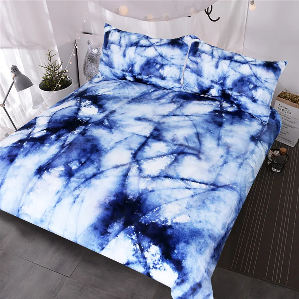 Blessliving Bedding Set Abstract Marble Crack Texture Bedclothes