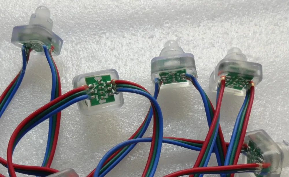50 шт. DC5V WS2811 LED pixel node IP68 номинальный цветной провод квадратный тип|wire ferrule crimping