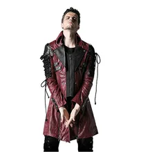 Winter Punk Man Poison Jacket Gothic Rock Faux Leather Long Sleeve Men’s Coat Steampunk Military Men’s Winter Long Coat jacket