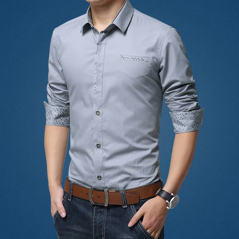 camisa gris de vestir