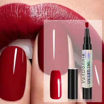 

Newest 3 In 1 Gel Nail Varnish Pen Glitter One Step Nail Gel Polish Hybrid 12 Colors Easy To Use UV Lacquer