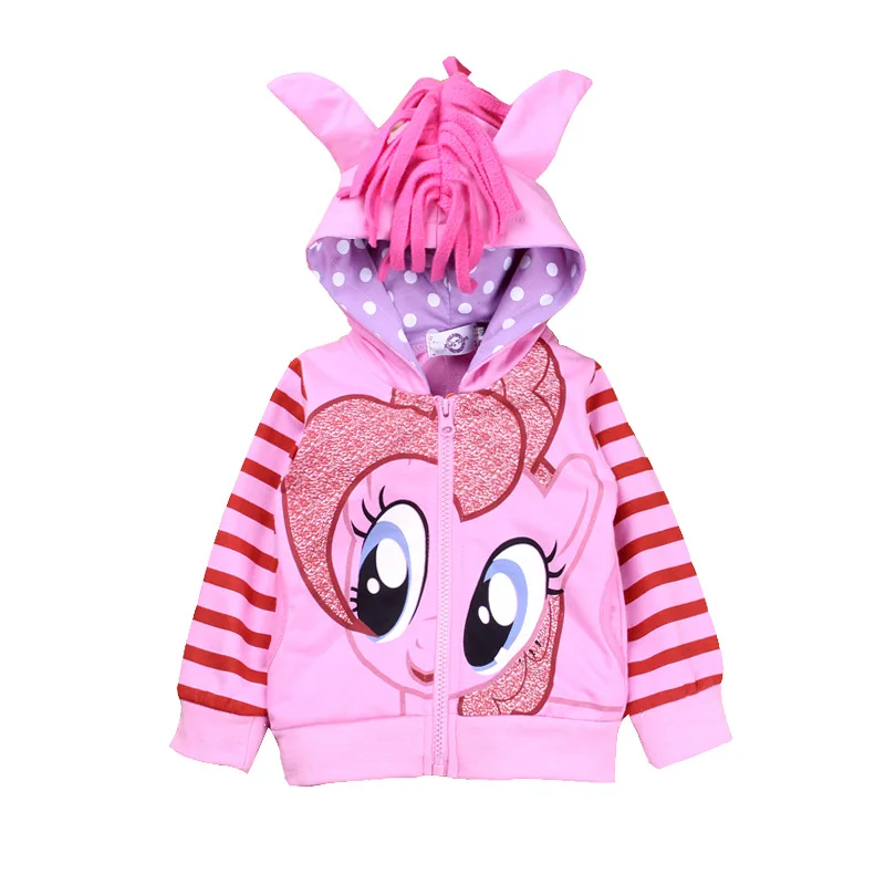 Модное пальто для девочек новая модель изображение из мультфильма «My Little Pony» верхняя одежда и куртки куртка для девочки детская брендовая куртка зимняя куртка с капюшоном для девочек от 2 до 7 лет