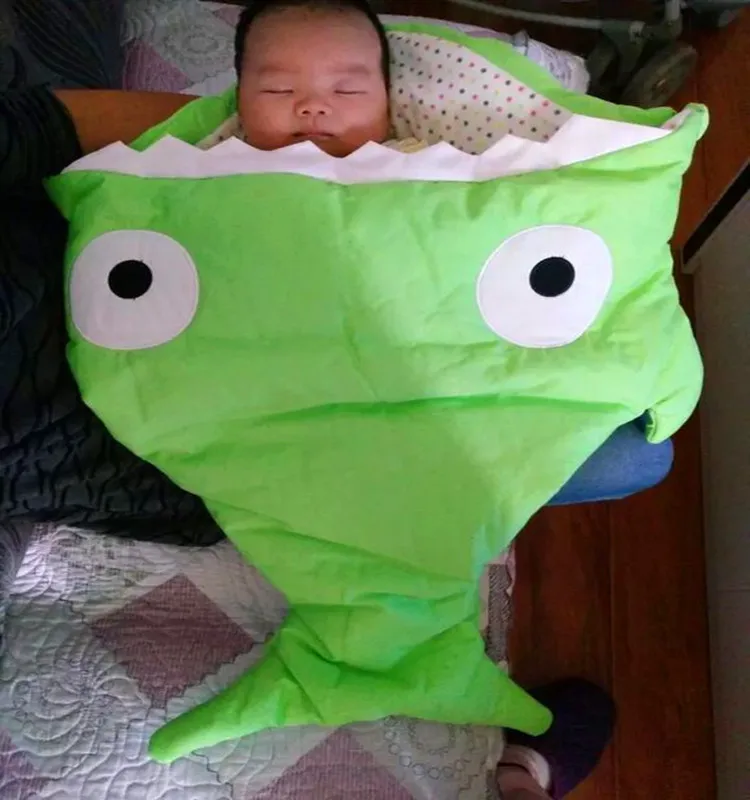 Размер 0-12 мес., комплект/спальное одеяло для новорожденного ребенка на весну и зиму утепленные носки для малышей Детские товары с рисунком акулы, комплект одежды детские clothinng для малышей A155 - Цвет: Green