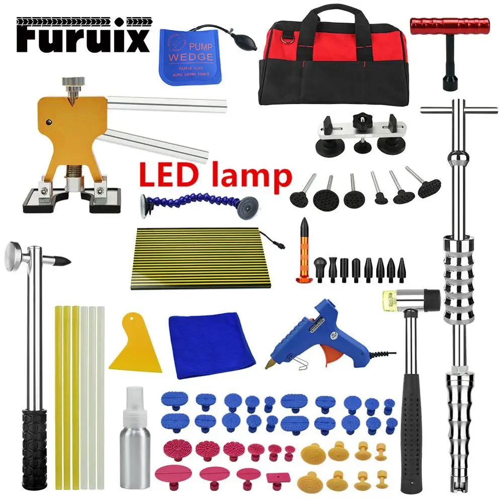 

Hand Tools Kit Paintless Dent Repair Dent Removal Car Tools Repair Dent Puller LED Lamp Reflector Board Hand Tool Set