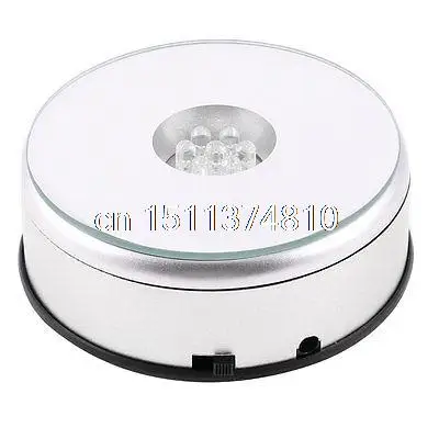 7 LED Light Stand Turntable Rotating Base for Display Crystals Glass 2017 new special offer the rotating base acrylic transparent plastic turntable rotation display accessories 15cm manual
