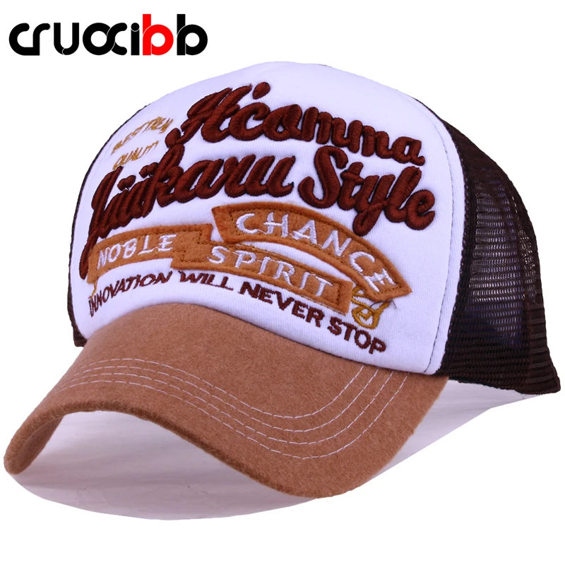 

CRUOXIBB Brand Snapback Baseball Caps Men Embroidery Letters Mesh Breathable Caps Trucker Hat Casquette Hip Hop Cap Men Women
