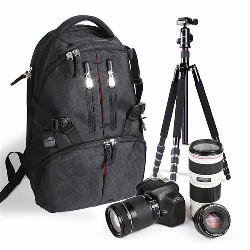 Сумки для камеры Профессиональный водонепроницаемый противоударный цифровой SLR DSLR камера сумка мягкий стеганый рюкзак подходит для Canon для Nikon
