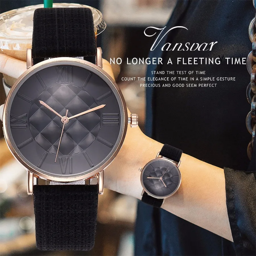 

Vansvar Women Watch Luxury Brand Casual Simple Quartz Clock For Women Leather Strap Wrist Watch Reloj Mujer Drop Shipping