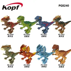 Строительные блоки кирпичи черный мир динозавры дилафозавр Велоцираптор Коллекция Фигурки для детские образовательные игрушки PG8240