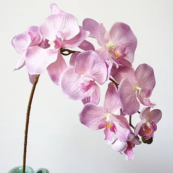 

10Heads big Artificial Orchid Flowers European Retro style Moth Butterfly Orchids Home Wedding Party Decoration fake silk flores