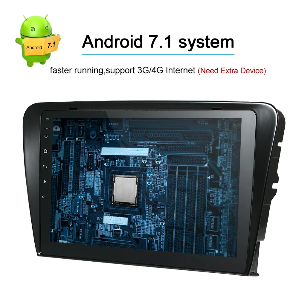 

Car Multimedia Player Android 7.1 System GPS Navigation 10.1 Inch Full HD 1080P For Skoda Octavia Stereo BT In-dash Navigation