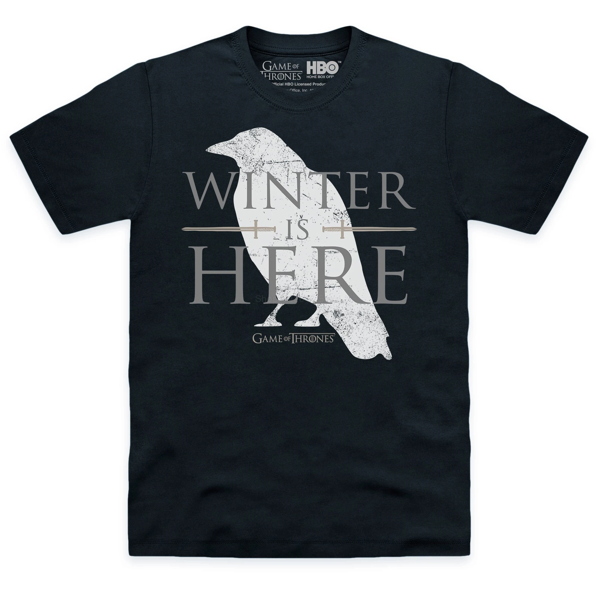 

GILDAN Brand Game Of Thrones Winter Is Here Raven T-Shirt 2019 Summer Short Sleeve T-Shirt