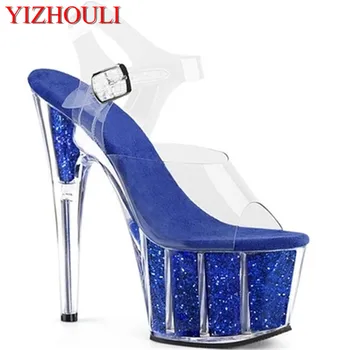 

The newly listed 15CM-thick high heels, sequined waterproof platform, fashionable women's shoes, sexy sandals