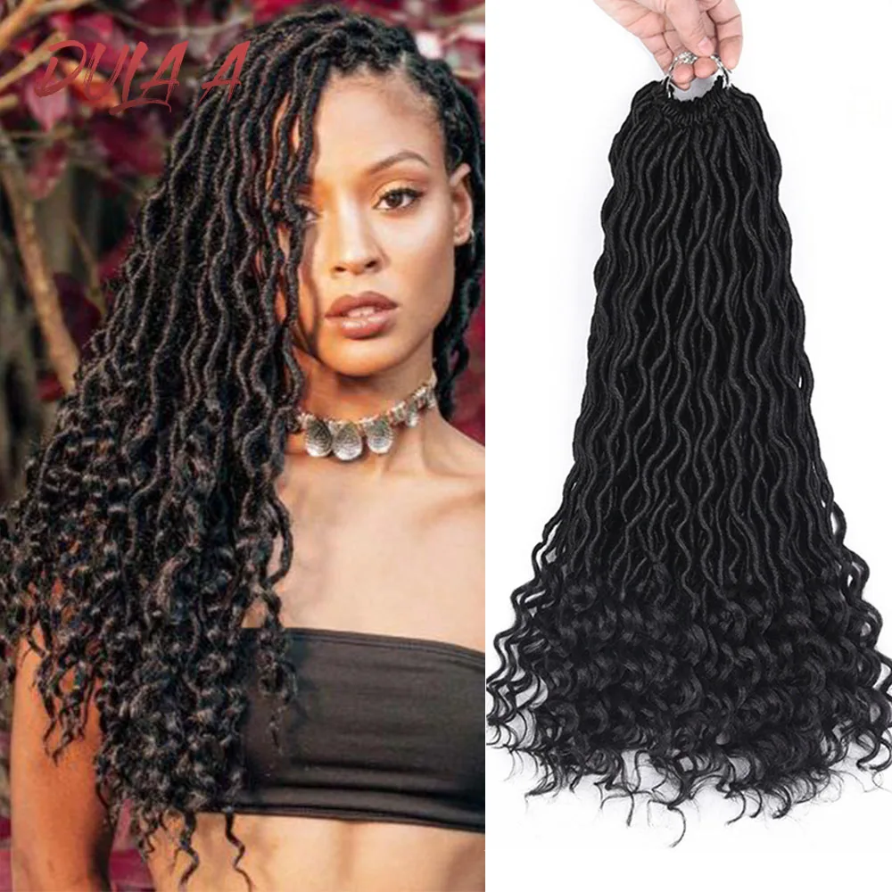 Dula A пряди для наращивания волос богемные Faux locs вьющийся кроше плетение волос богиня синтетические волосы Омбре