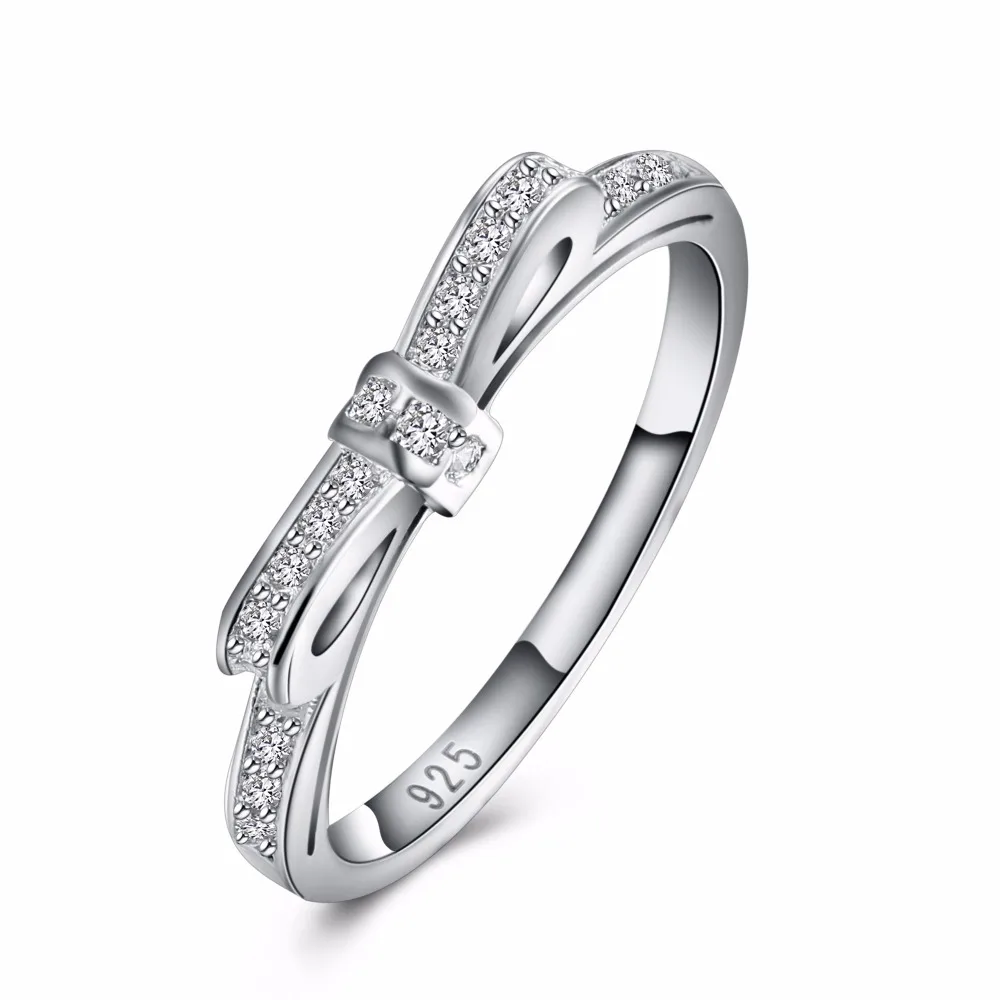 Красивое серебряное кольцо Retre фианит, циркон, кристалл галстук-бабочка красивая мода свадьба серебряный цвет женское кольцо ювелирные изделия
