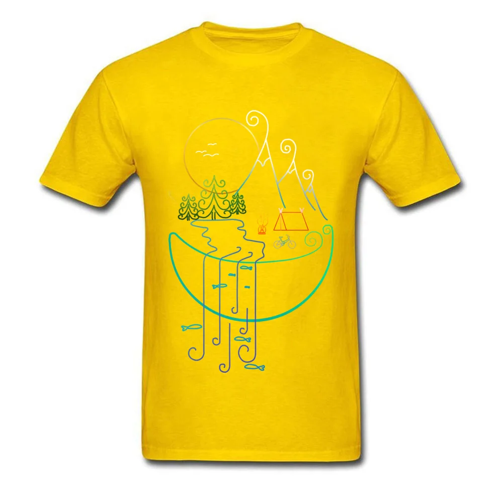 comfortableCool Short Sleeve Tops Tees Summer/Fall 2018 New Fashion Crewneck Pure Cotton Tops Tees Men T-Shirt Mountai tour  Mountai tour yellow