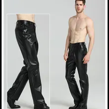 Хобо Новинка мужские модные кожаные брюки с добавлением шерсти теплые брюки для отдыха из ПУ