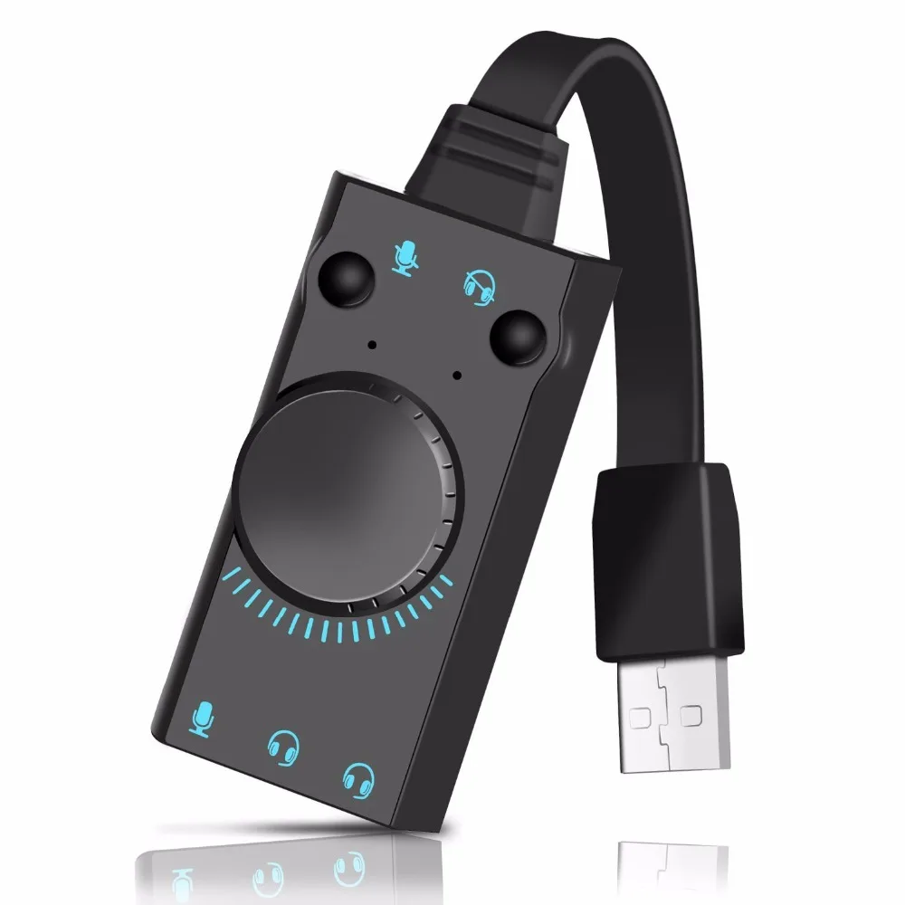 

External Sound Card KINGTOP USB Audio Conversion Adapter To 3.5mm Audio & Mic Jack for PC Laptop Tablet PS4