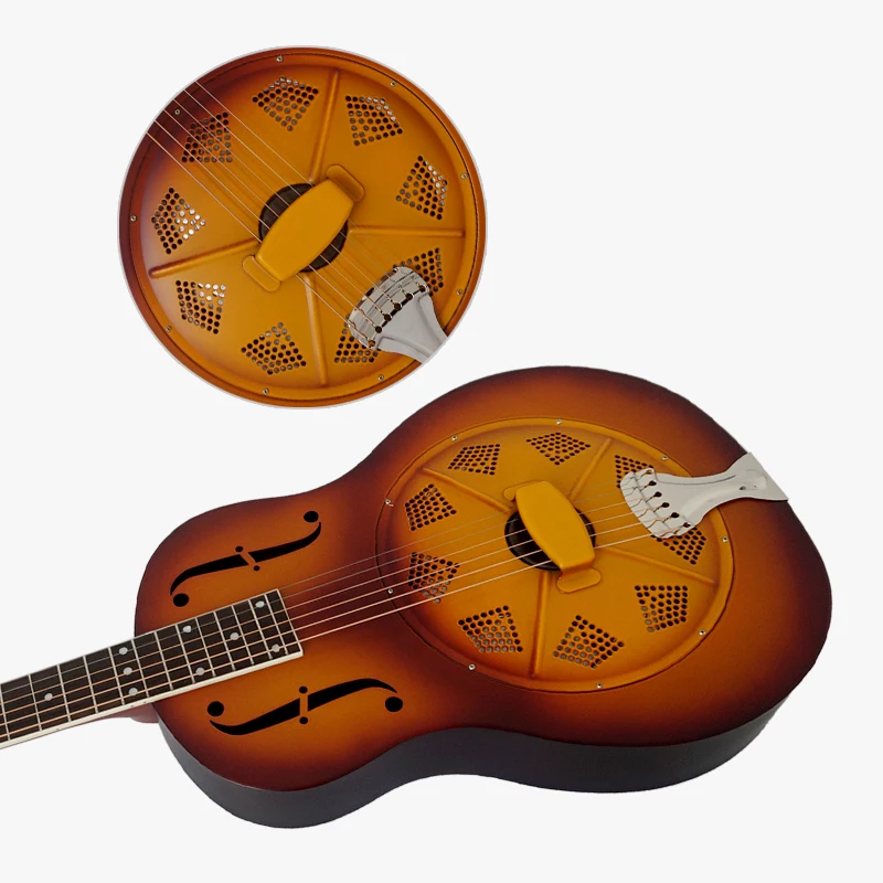 Aiersi бренд Sunburst Цвет винтажные колокольчики латунь корпус резонаторная гитара с бесплатным гитарным чехлом A39-SSV
