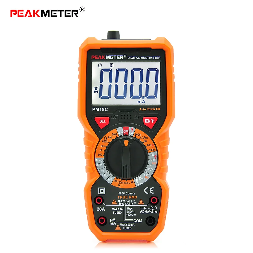 Peakmeter pm18c цифровой мультиметр AC/DC Напряжение ток Температура Руководство