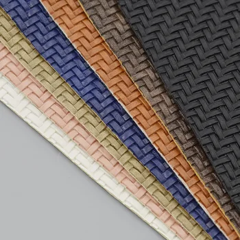 

A4 Stripe Synthetic Faux Leather Fabric Embossed Weaving Grain Leather For Bows Bags Shoes Diy Sewing Crafts