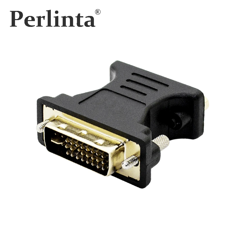 Perlinta DVI to VGA adapter DVI 24+5 to VGA Male To Female Converter Adapter for PC Laptop