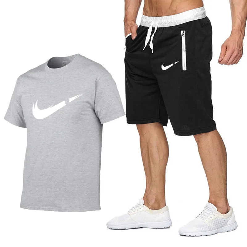 

Men's New Summer High quality Sets T-shirt+shorts men Brand clothing Two piece suit tracksuit Fashion Casual Tshirts