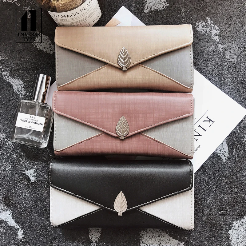 

Women's Panelled Wallet Chain Detachable Shoulder Messenger Bag Women's Wallet Fashion shoulder bag Female simple leaf envelope