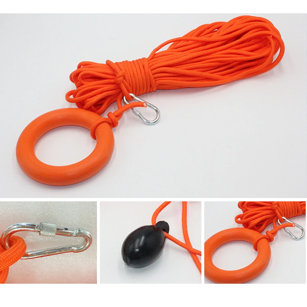 

Water Buoyant Floating Ring Float Buoy Safety Life Saving Rope Non-slip Surface Floating Rings for Swimming Canoeing Kayaking