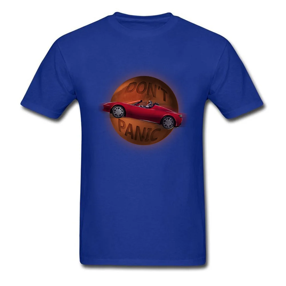 100% Cotton Fabric Boy Short Sleeve Starman Dont Panic Top T-shirts Casual Tops Shirt Wholesale Party Crewneck Tee Shirt Starman Dont Panic blue
