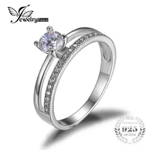 Jewelrypalace 0.6ct anillo aniversario de boda de compromiso de circonio cúbico conjunto guardia potenciador 925 joyería de plata esterlina