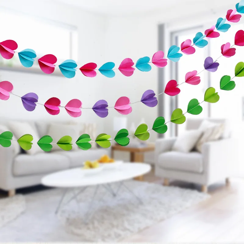 3m Colorful Hanging Paper Garlands String Chain Wedding Party