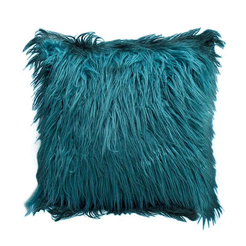 

Pillowcase European Style Long Hair Pillow Cover 8 Colors 45*45cm Fashion Acrylic Pillowcase