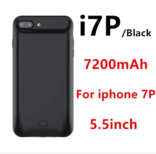 Чехол для зарядного устройства Gagaking 5000 мАч 7200 мАч для iPhone 6/6 S/6 P/6SP/7/7 P/8/8 P power Bank чехол для внешнего аккумулятора - Цвет: Black(i7P 7200mah)