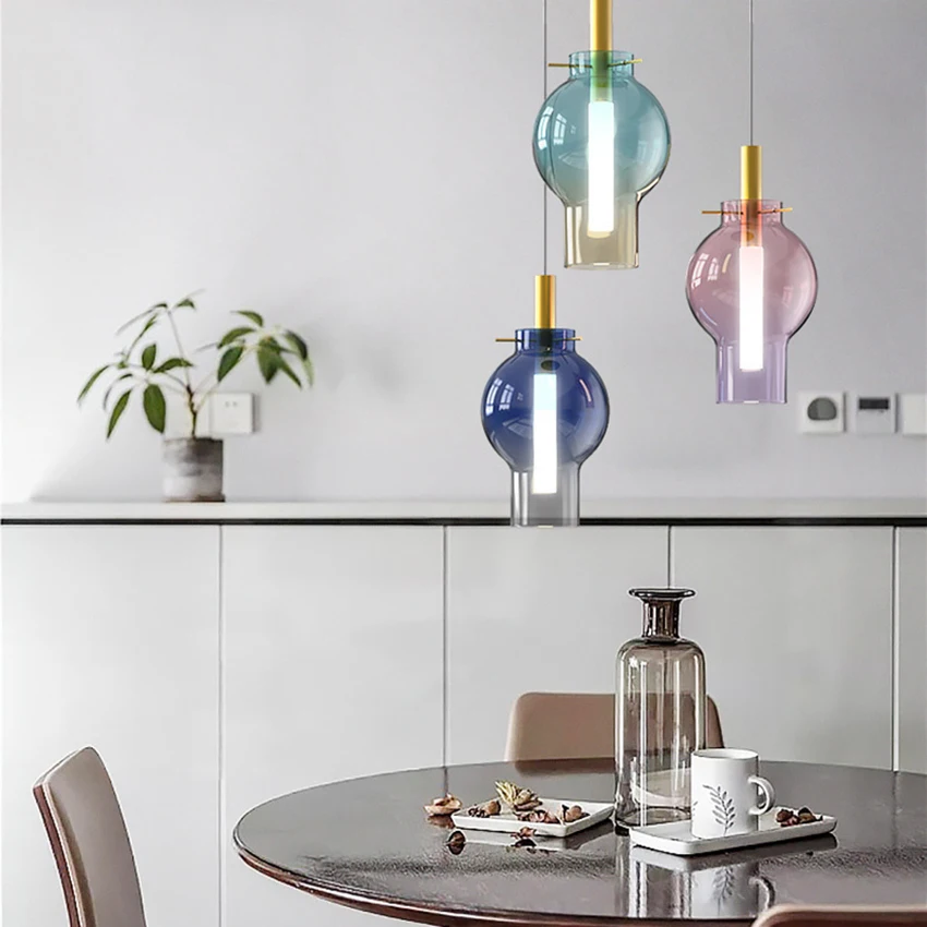Nordic Designer New LED Pendant Lights Modern Glass Pendant Lamp Living Room Restaurant Bedroom Deco Lighting Fixtures Luminaire