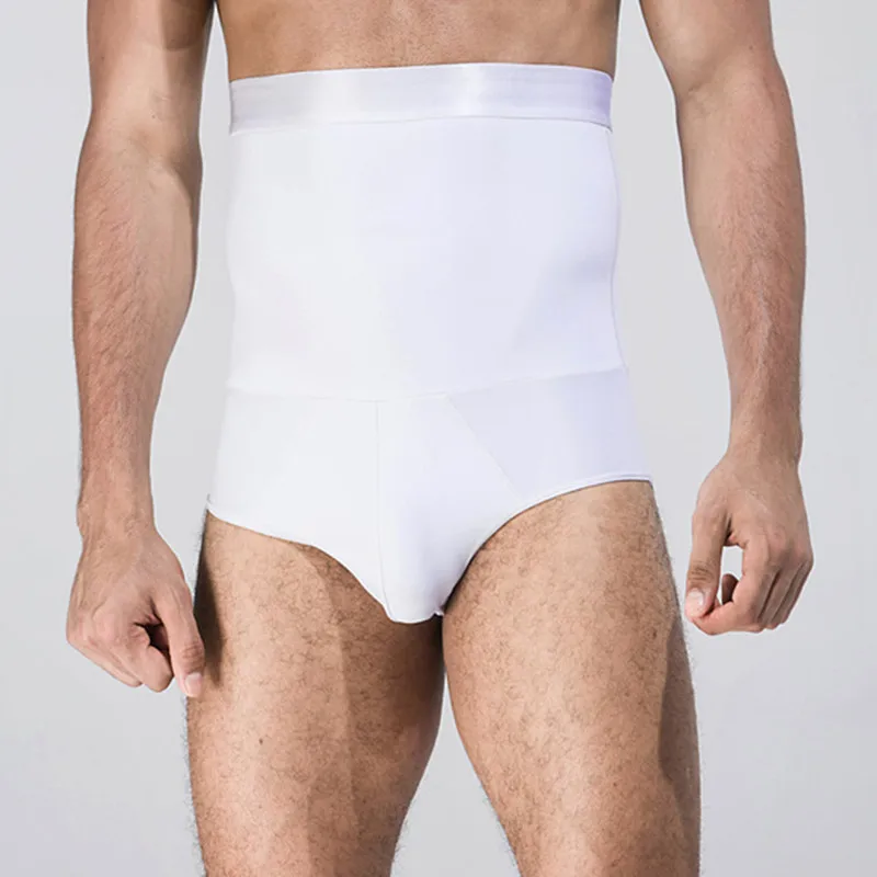 Мужские трусы для похудения с завышенной талией, нижнее белье для фитнеса, черного и белого цвета - Цвет: 07 white