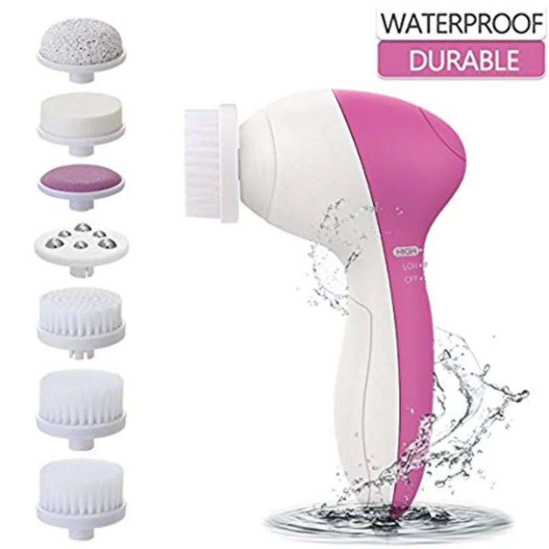 

Facial Cleansing Brush Waterproof Face Brush with 7 Brush Heads for Deep Cleansing Gentle Exfoliating Removing Blackhead