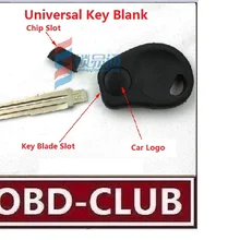 Лучшее Качество 5 шт./лот Универсальный ключа Автомобиля Shell Для Всех Автомобиль Пустой ключ голову с Чипом Слот DIY исправлена твердо без ключа