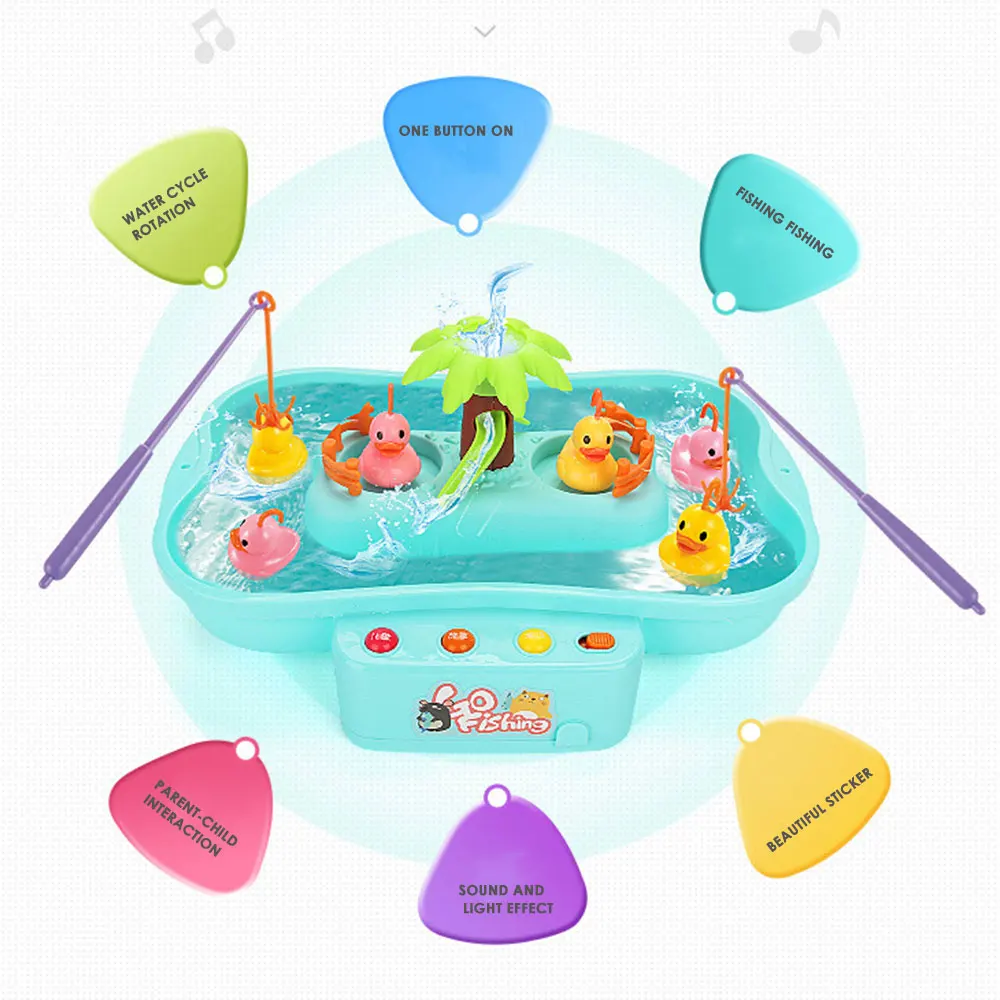 Рыболовные игрушки магнитные Электрические рыбные утки большие пластиковые светодиодные упражнения хобби Рыбалка Развивающие игрушки для рыбалки игра