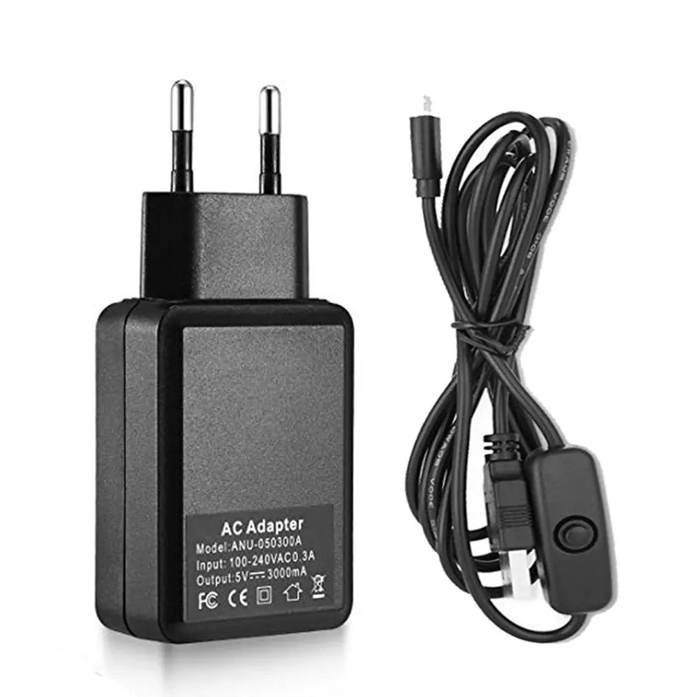 

Raspberry Pi 2/3b 3b+ 5v 3a Eu European Power Adapter Charger With Key Switch Data Cable