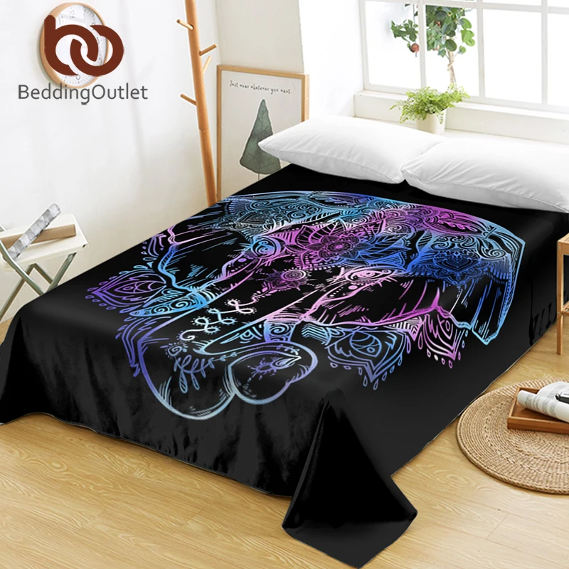 

BeddingOutlet Elephant Queen Bed Sheets Lotus Flower Flat Sheet Bed Linen Bohemian Floral Bedspreads sabanas cama matrimonio