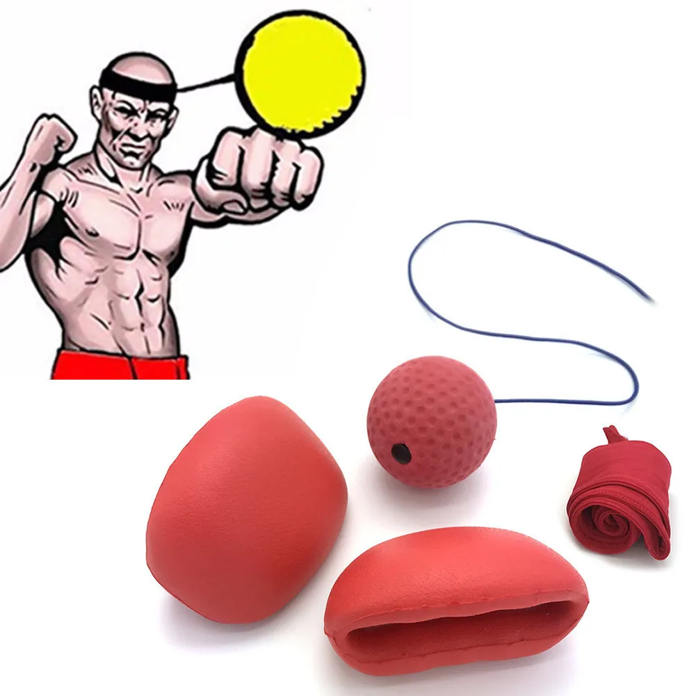 Боевой мяч боксерское оборудование с головным диапазоном для тренировки скорости рефлектора боксерский удар Муай Тай упражнения красный