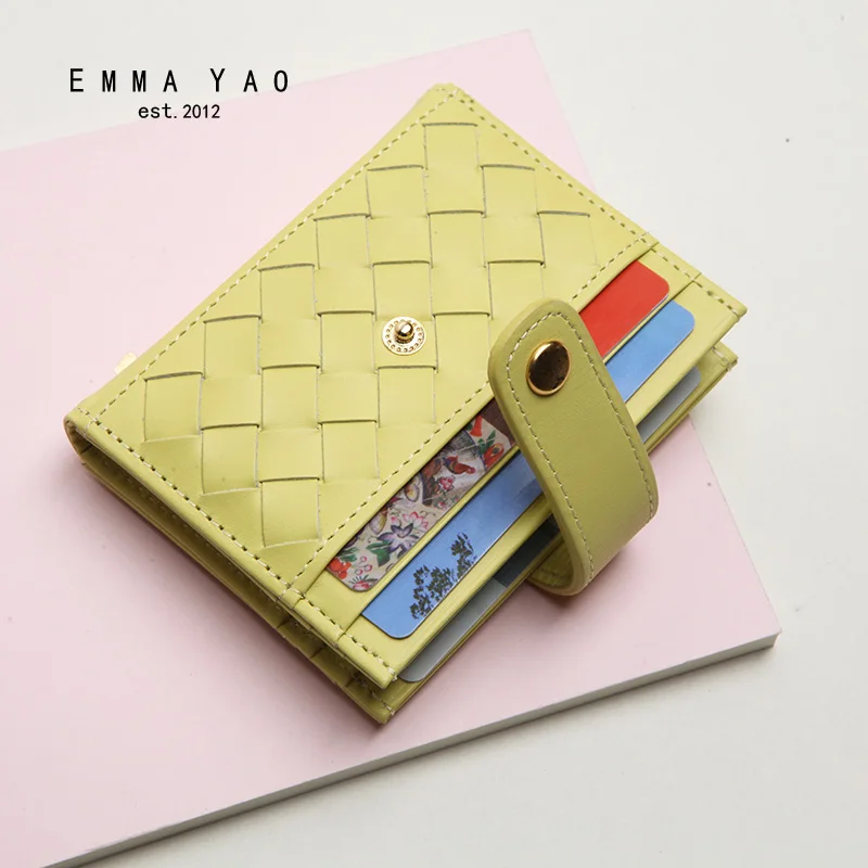 Эмма Яо Натуральная кожа бумажник женской моды кошелек держатель для карт Брендовые женские кошелек