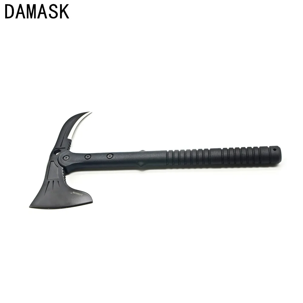 DAMASK High Carbon Steel Double Edged Wild Survival Axe Tomahawk Hatchet Fire Ice Rescue Axe