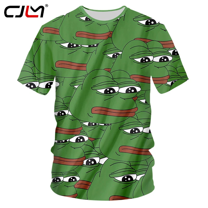 

CJLM Men's Casual Tshirt 2018 New Arrival 3D Full Print Frog T-shirts Pepe T Shirt Hombre Hip Hop Fitness Clothes Man Brand